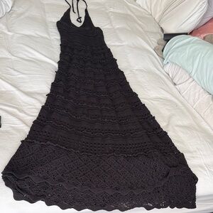 Moda International Black Crochet Dress